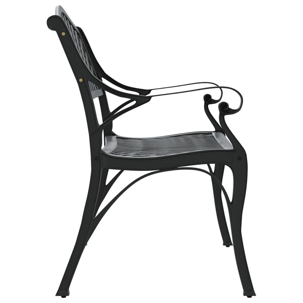 vidaXL Garden Bench 102 cm Cast Aluminium Black