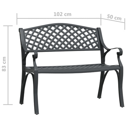 vidaXL Garden Bench 102 cm Cast Aluminium Black