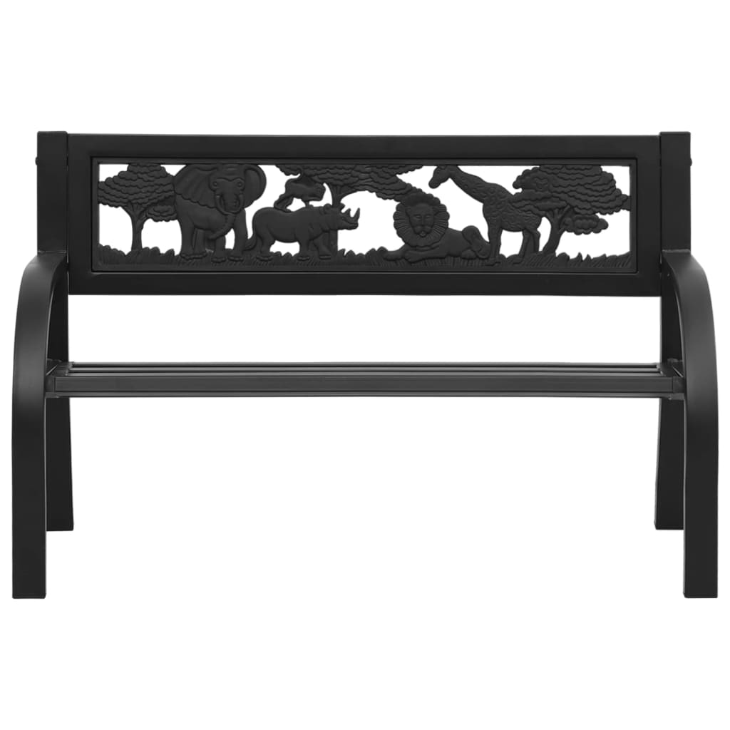 vidaXL Children Garden Bench 86 cm Steel - Black