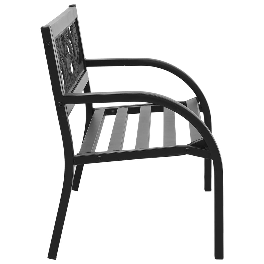 vidaXL Children Garden Bench 86 cm Steel - Black