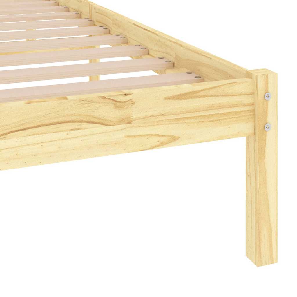 vidaXL Bed Frame without Mattress Solid Wood Small Single - Brown - 195.5 x 80.5 x 31 cm - 64834