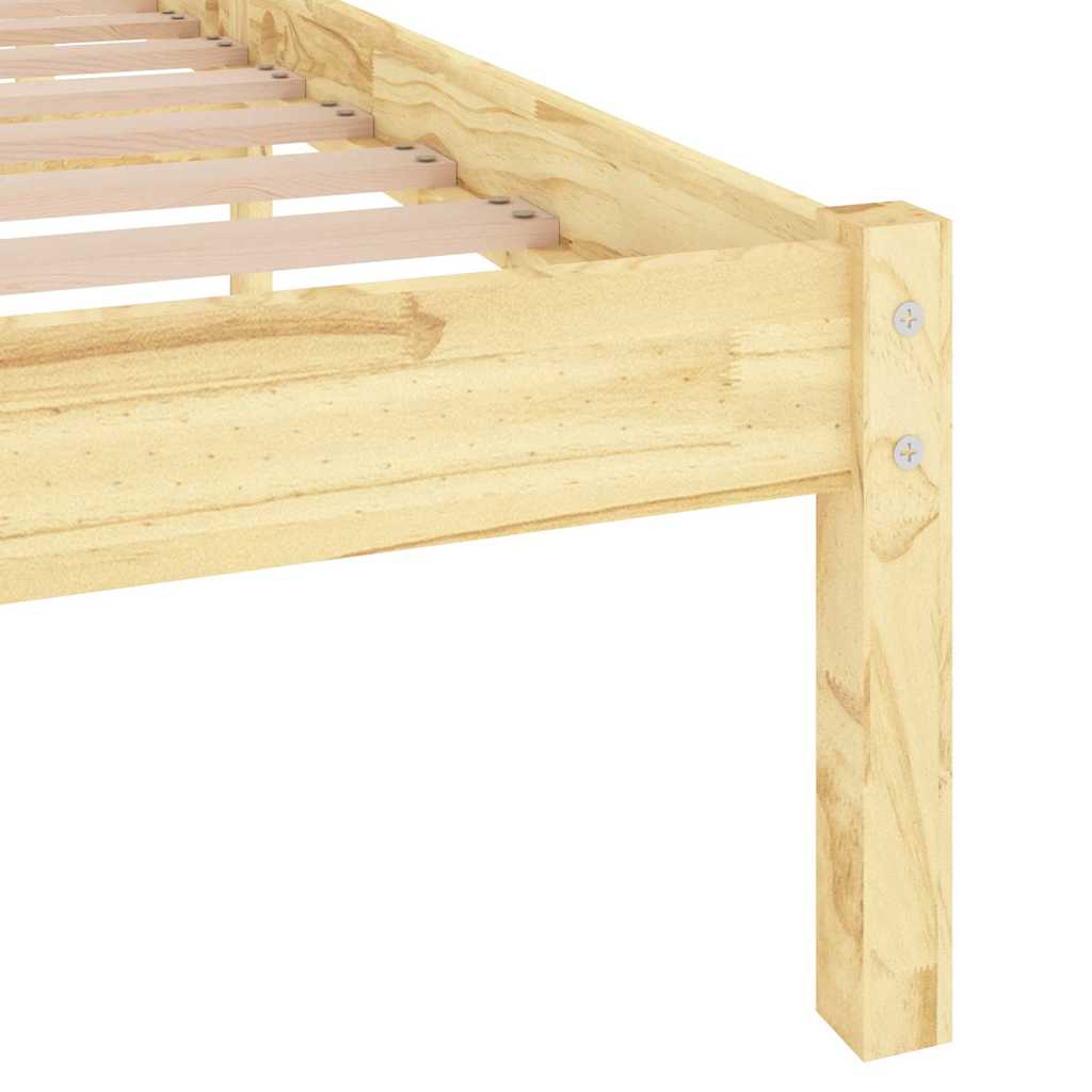 vidaXL Bed Frame without Mattress Solid Wood Double - Brown - 195.5 x 140.5 x 31 cm - 64838