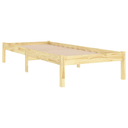 vidaXL Bed Frame without Mattress Solid Wood 90x200 cm - Brown - 205.5 x 95.5 x 31 cm - 64839