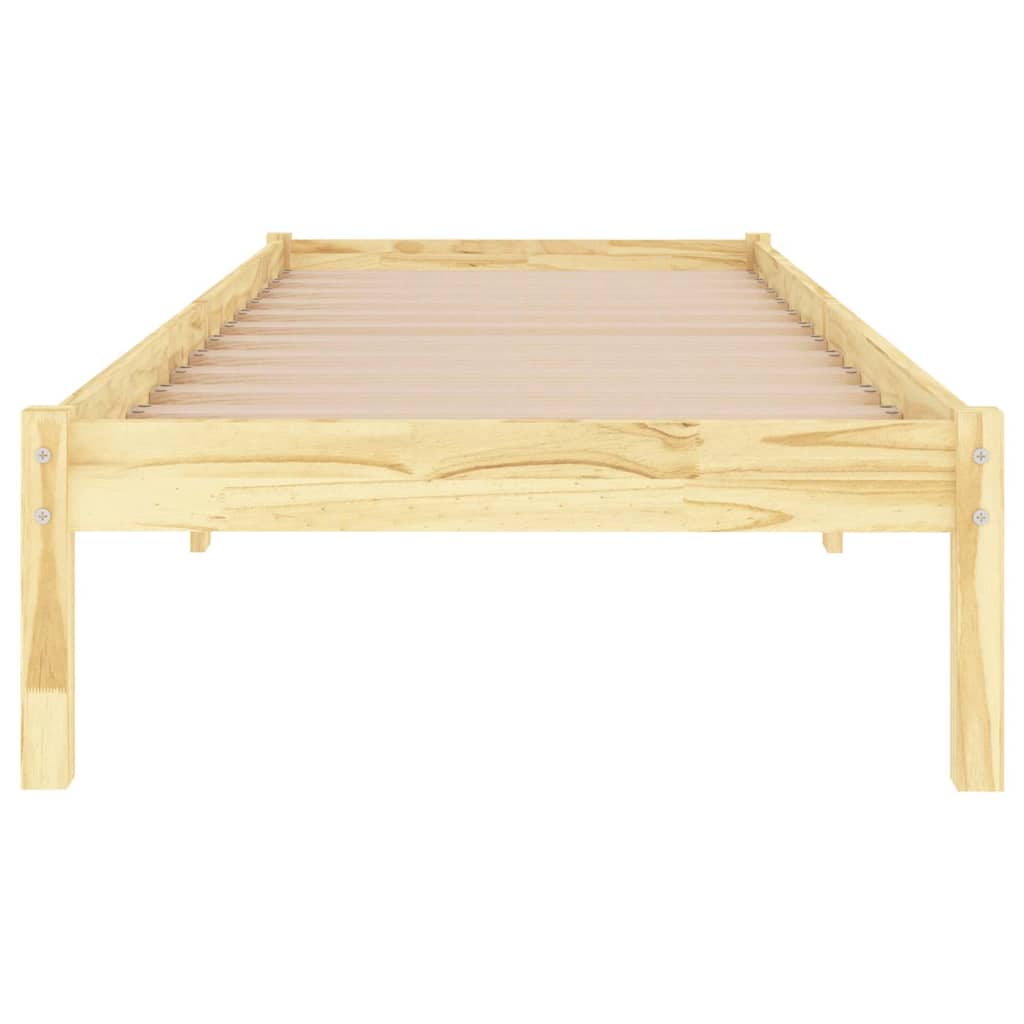 vidaXL Bed Frame without Mattress Solid Wood 90x200 cm - Brown - 205.5 x 95.5 x 31 cm - 64839