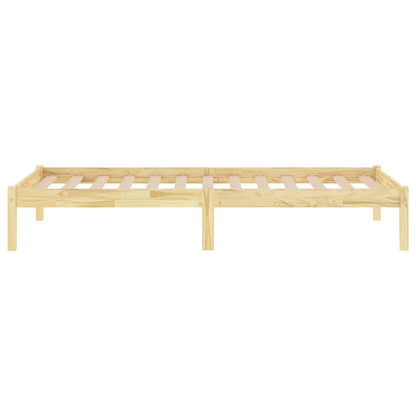vidaXL Bed Frame without Mattress Solid Wood 90x200 cm - Brown - 205.5 x 95.5 x 31 cm - 64839