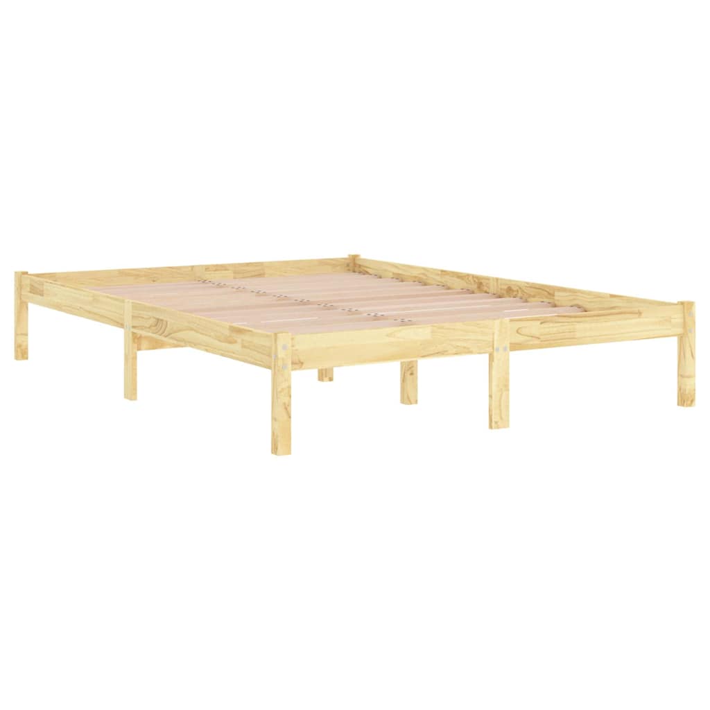 vidaXL Bed Frame without Mattress Solid Wood 120x200 cm - Brown - 205.5 x 125.5 x 31 cm - 64850