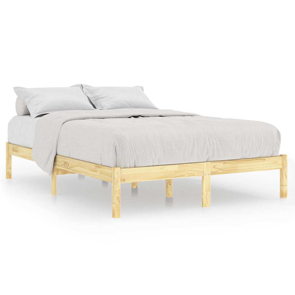vidaXL Bed Frame without Mattress Solid Wood King Size - Brown - 205.5 x 155.5 x 31 cm