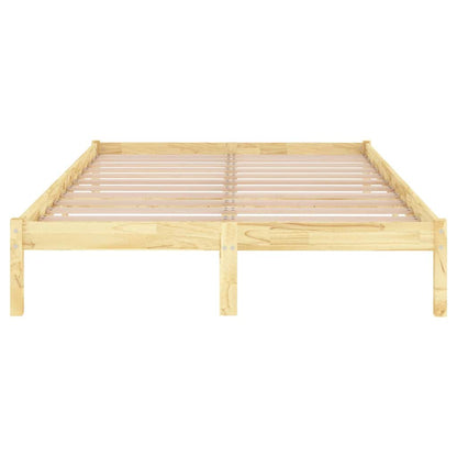 vidaXL Bed Frame without Mattress Solid Wood King Size - Brown - 205.5 x 155.5 x 31 cm