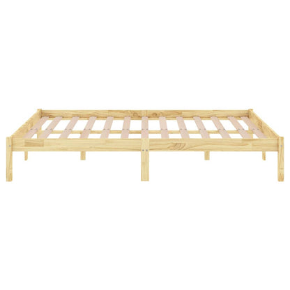 vidaXL Bed Frame without Mattress Solid Wood Super King Size - Brown - 205.5 x 185.5 x 31 cm