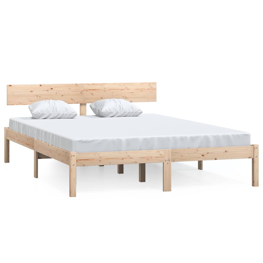 vidaXL Bed Frame without Mattress Solid Wood Small Double - Brown - 196.5 x 125.5 x 70 cm