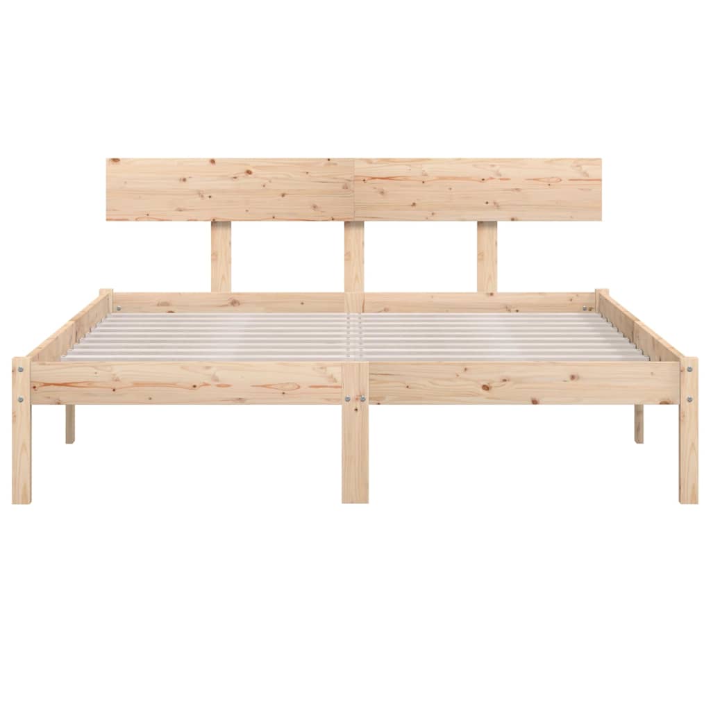 vidaXL Bed Frame without Mattress Solid Wood Small Double - Brown - 196.5 x 125.5 x 70 cm