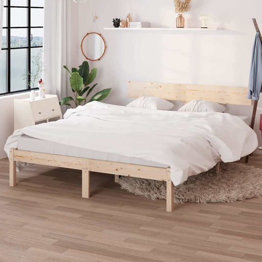 vidaXL Bed Frame without Mattress Solid Wood 120x200 cm - Brown - 206.5 x 125.5 x 70 cm