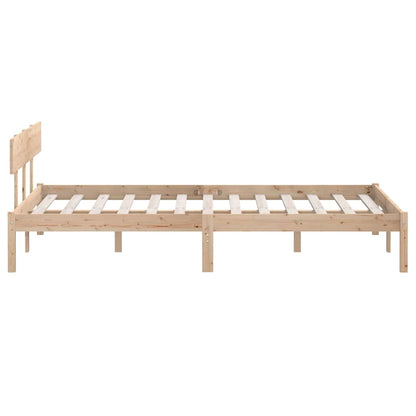 vidaXL Bed Frame without Mattress Solid Wood Pine King Size - Brown - 206.5 x 155.5 x 70 cm