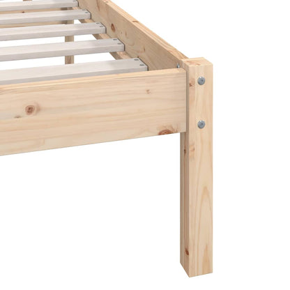 vidaXL Bed Frame without Mattress Solid Wood 160x200 cm - Brown - 206.5 x 165.5 x 70 cm