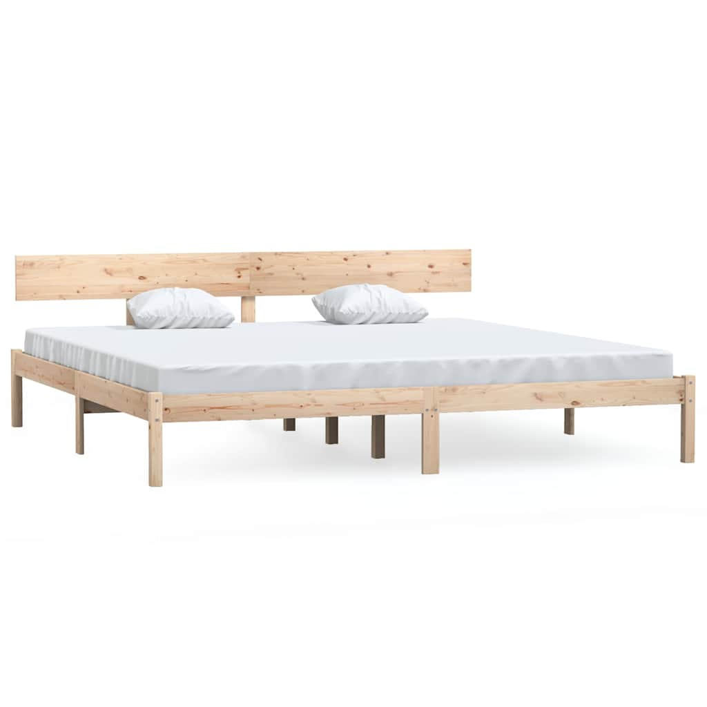 vidaXL Bed Frame without Mattress Solid Wood Super King - Brown - 206.5 x 185.5 x 70 cm