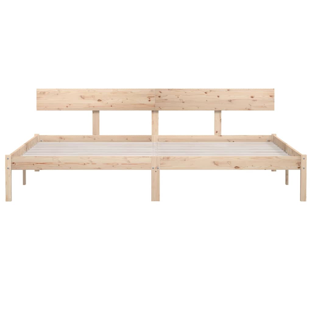 vidaXL Bed Frame without Mattress Solid Wood Super King - Brown - 206.5 x 185.5 x 70 cm