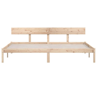 vidaXL Bed Frame without Mattress Solid Wood Super King - Brown - 206.5 x 185.5 x 70 cm