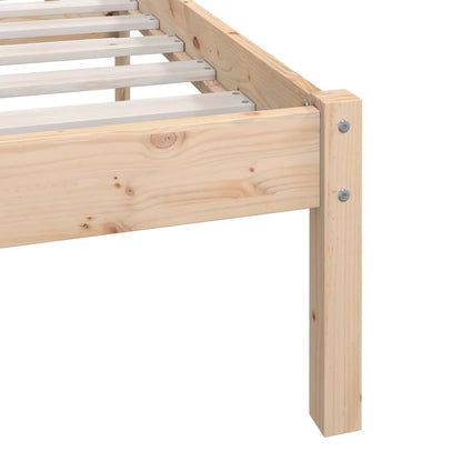 vidaXL Bed Frame without Mattress Solid Wood Super King - Brown - 206.5 x 185.5 x 70 cm