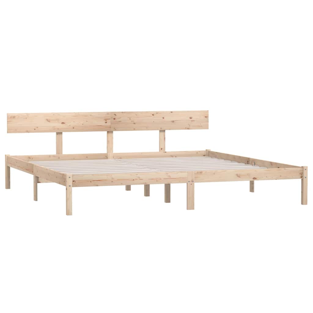 vidaXL Bed Frame without Mattress Solid Wood 200x200 cm - Brown - 206.5 x 205.5 x 70 cm