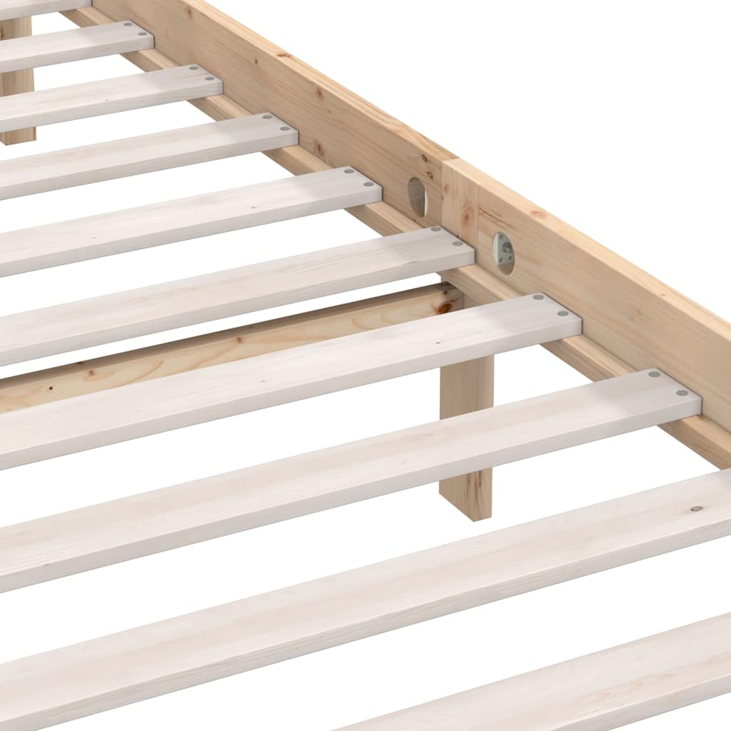 vidaXL Bed Frame without Mattress Solid Wood 200x200 cm - Brown - 206.5 x 205.5 x 70 cm