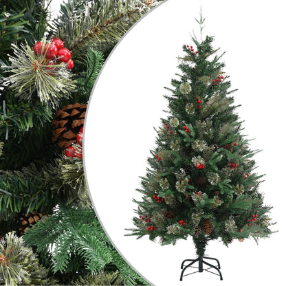 vidaXL Christmas Tree with Pine Cones Green 150 cm PVC&PE - 150 x 68 cm
