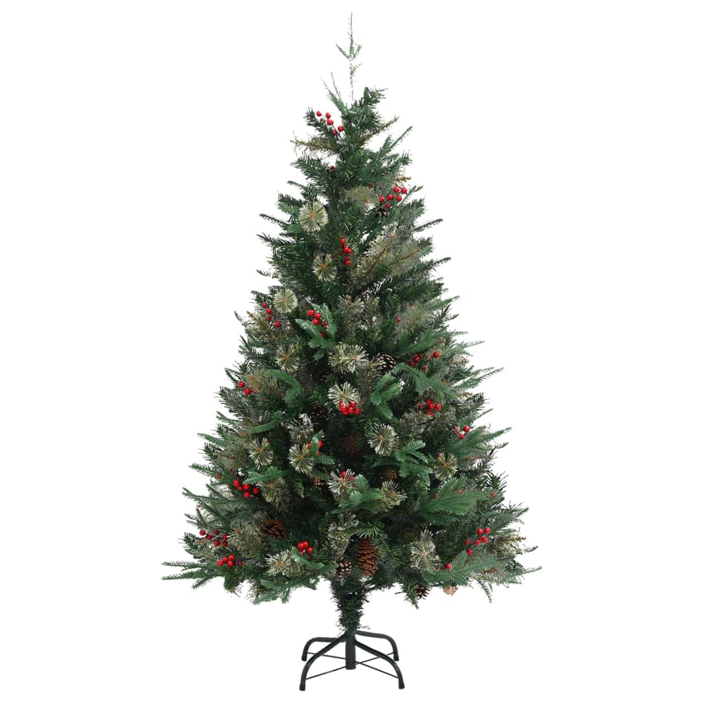 vidaXL Christmas Tree with Pine Cones Green 150 cm PVC&PE - 150 x 68 cm