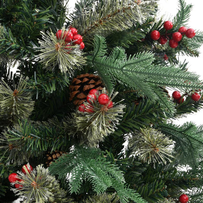 vidaXL Christmas Tree with Pine Cones Green 150 cm PVC&PE - 150 x 68 cm