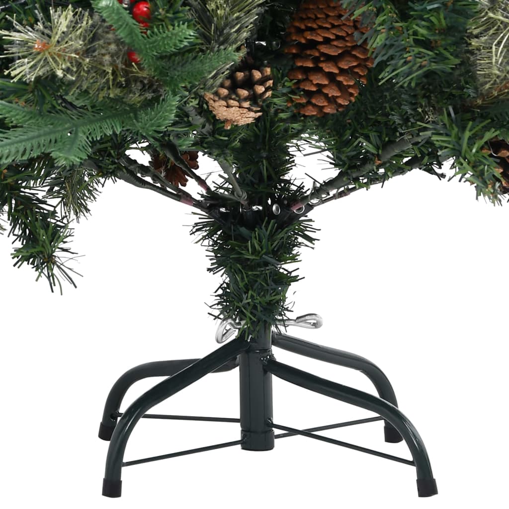 vidaXL Christmas Tree with Pine Cones Green 150 cm PVC&PE - 150 x 68 cm