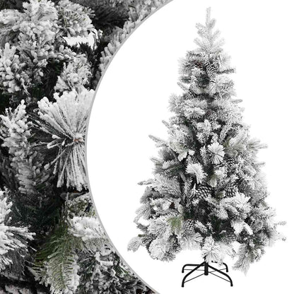 vidaXL Christmas Tree with Flocked Snow&Cones 195 cm PVC&PE - Green - 195 x 95 cm