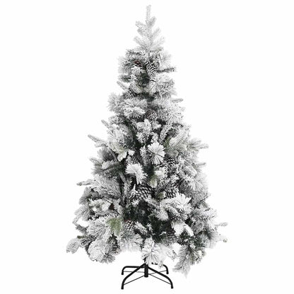vidaXL Christmas Tree with Flocked Snow&Cones 195 cm PVC&PE - Green - 195 x 95 cm