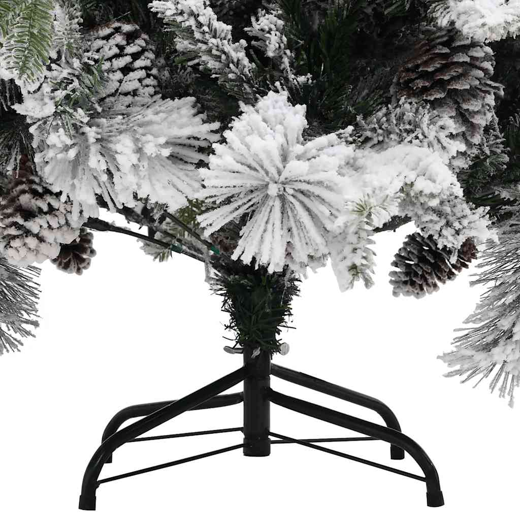 vidaXL Christmas Tree with Flocked Snow&Cones 195 cm PVC&PE - Green - 195 x 95 cm
