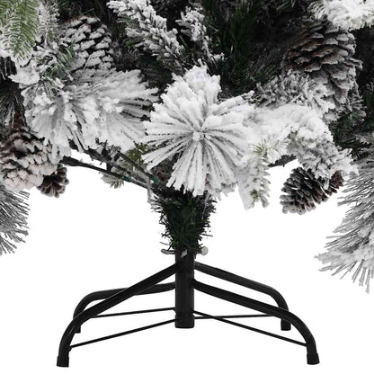 vidaXL Christmas Tree with Flocked Snow&Cones 195 cm PVC&PE - Green - 195 x 95 cm