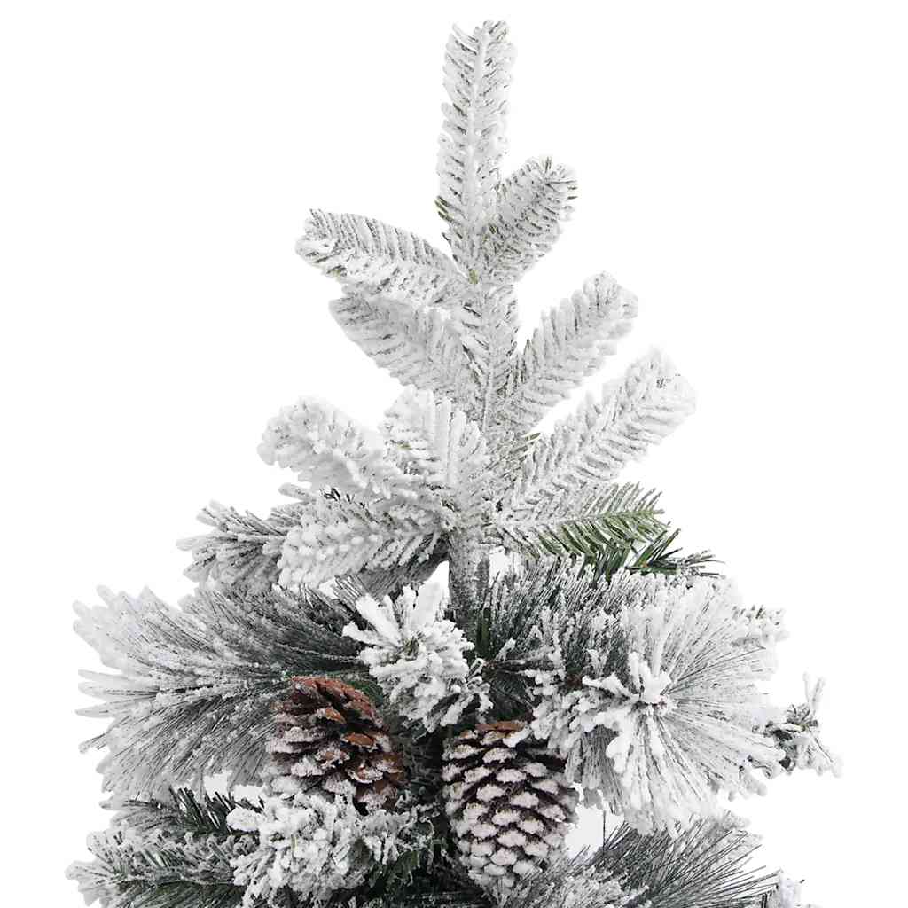 vidaXL Christmas Tree with Flocked Snow&Cones 195 cm PVC&PE - Green - 195 x 95 cm
