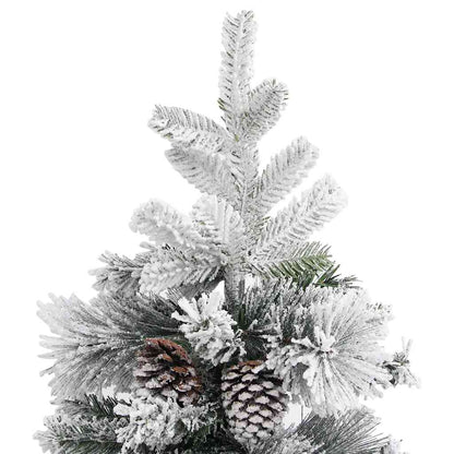 vidaXL Christmas Tree with Flocked Snow&Cones 195 cm PVC&PE - Green - 195 x 95 cm