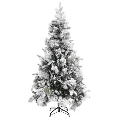 vidaXL Christmas Tree with Flocked Snow&Cones 225 cm PVC&PE - Green - 225 x 110 cm