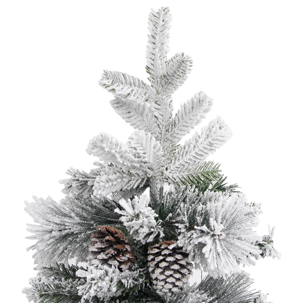 vidaXL Christmas Tree with Flocked Snow&Cones 225 cm PVC&PE - Green - 225 x 110 cm