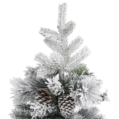 vidaXL Christmas Tree with Flocked Snow&Cones 225 cm PVC&PE - Green - 225 x 110 cm