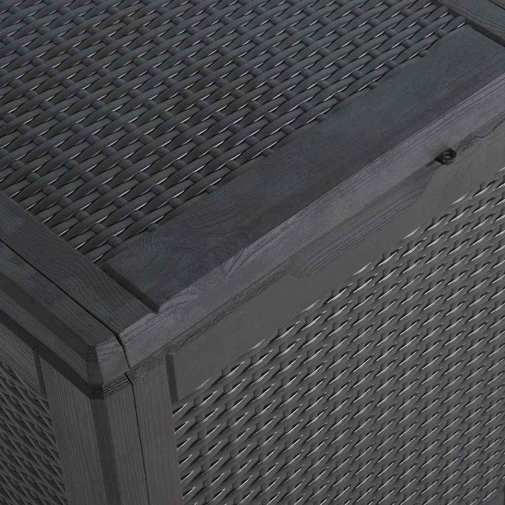 vidaXL Garden Storage Box 90L Black PP Rattan