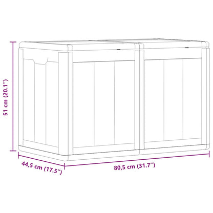 vidaXL Garden Storage Box 180L Brown PP Wood Look
