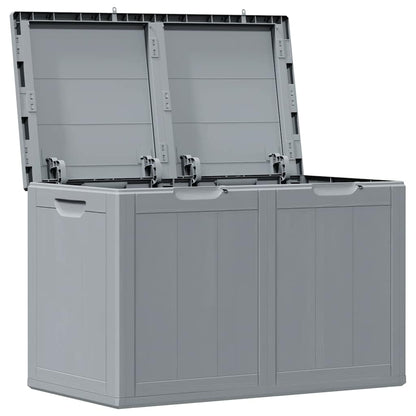 vidaXL Garden Storage Box 180L Grey PP Wood Look