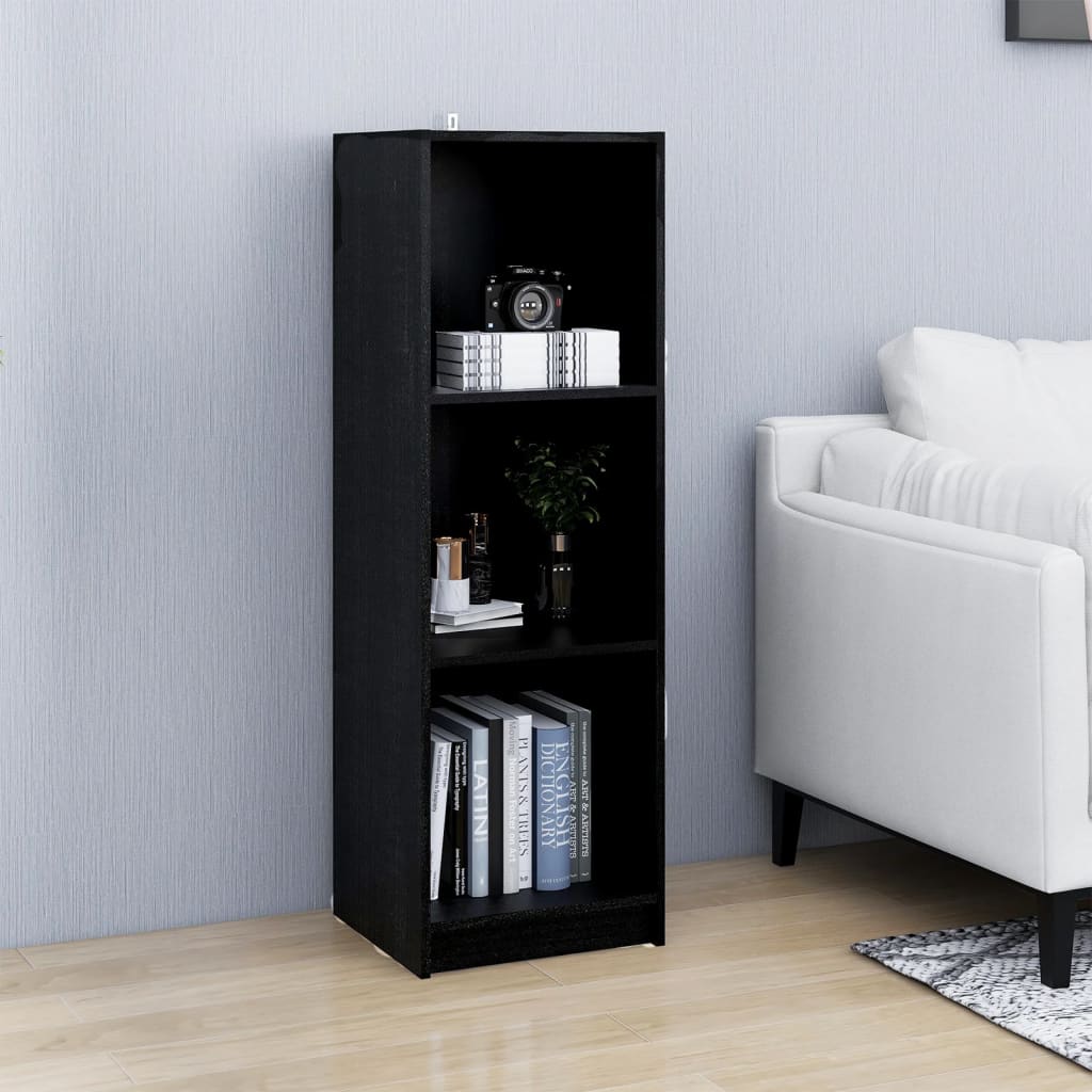 vidaXL Book Cabinet/Room Divider Black 36x33x110 cm Solid Pinewood