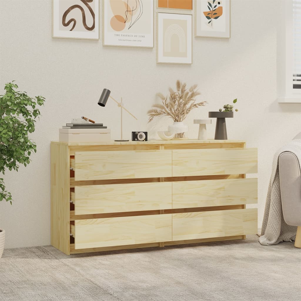 vidaXL Bedside Cabinets 2 pcs 60x36x64 cm Solid Pinewood - Brown