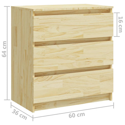 vidaXL Bedside Cabinets 2 pcs 60x36x64 cm Solid Pinewood - Brown