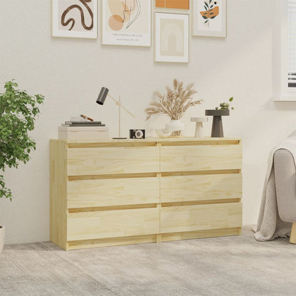 vidaXL Bedside Cabinets 2 pcs 60x36x64 cm Solid Pinewood - Brown