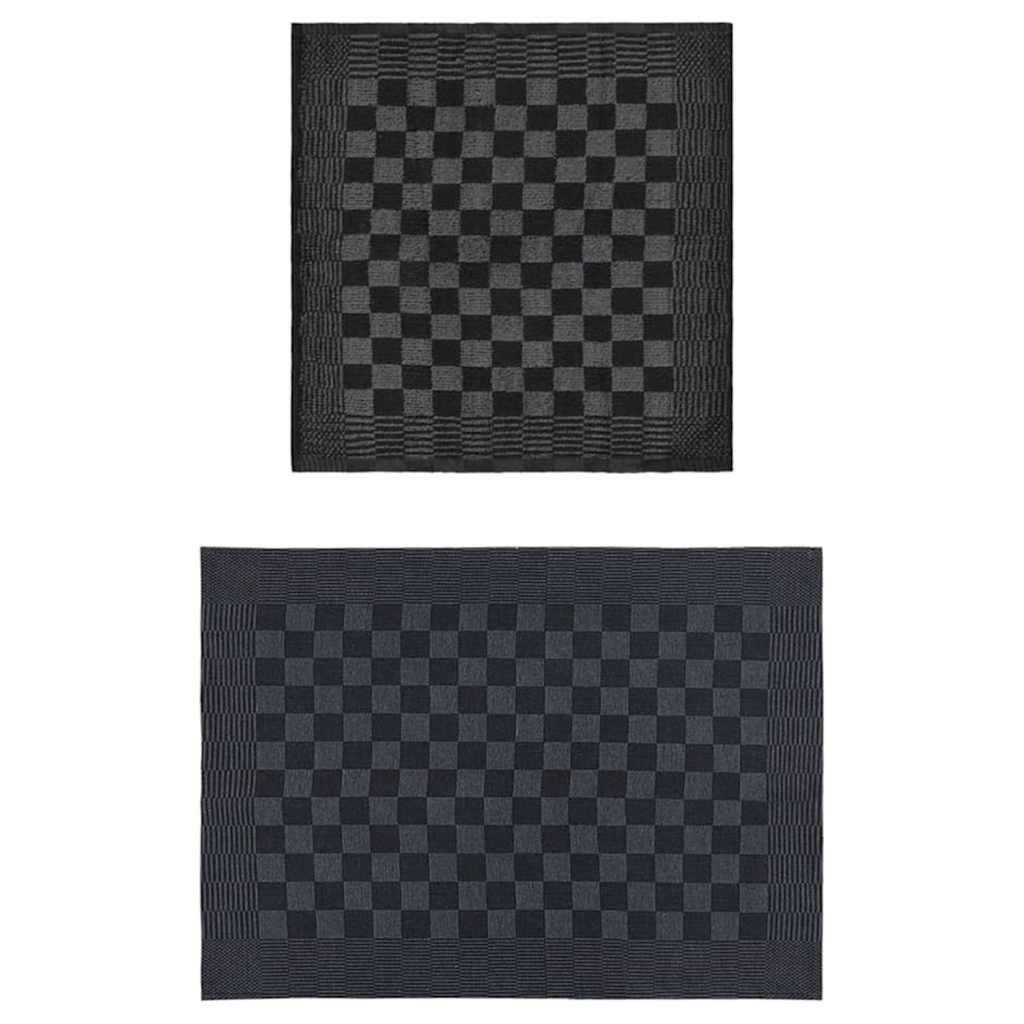 vidaXL 10 Piece Towel Set Black and Grey Cotton - Multicolour - 50 x 70 cm