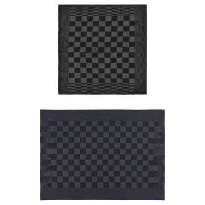 vidaXL 10 Piece Towel Set Black and Grey Cotton - Multicolour - 50 x 70 cm