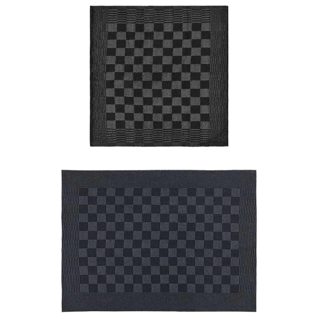 vidaXL 20 Piece Towel Set Black and Grey Cotton - Multicolour - 50 x 70 cm
