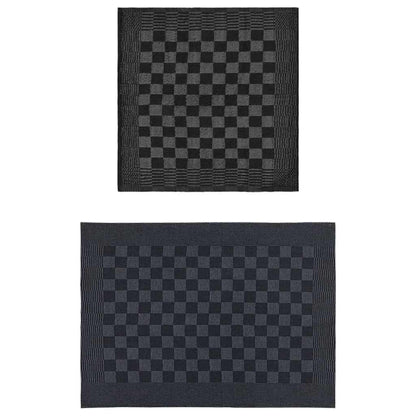 vidaXL 20 Piece Towel Set Black and Grey Cotton - Multicolour - 50 x 70 cm