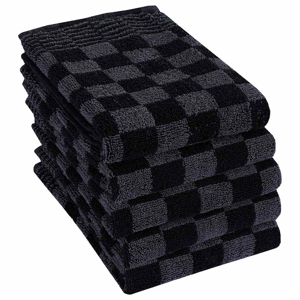vidaXL 20 Piece Towel Set Black and Grey Cotton - Multicolour - 50 x 70 cm