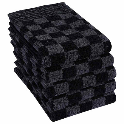 vidaXL 20 Piece Towel Set Black and Grey Cotton - Multicolour - 50 x 70 cm